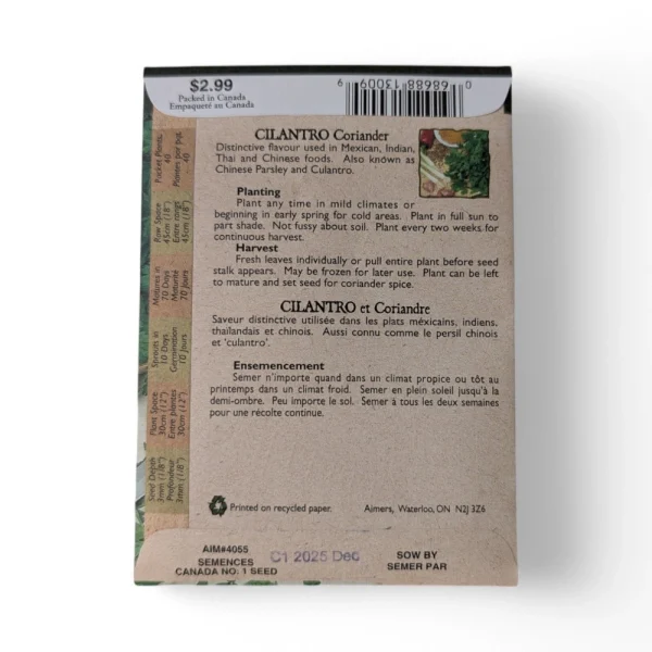 Cilantro Seeds - Organic - Image 2