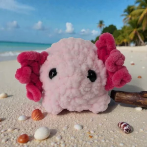 Potato the Axolotl Front On the Beach